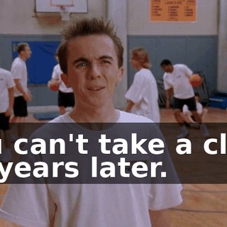 You can't take a class 20 years later.