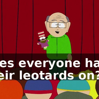 does everyone have their leotards on?