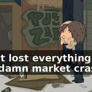 I just lost everything in a goddamn market crash.