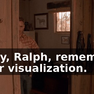 Okay, Ralph, remember your visualization.