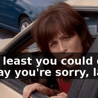 The least you could do is say you're sorry, lady.