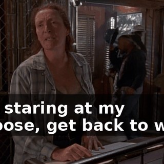 Quit staring at my caboose, get back to work.