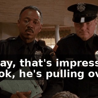 - Okay, that's impressive. - Look, he's pulling over.
