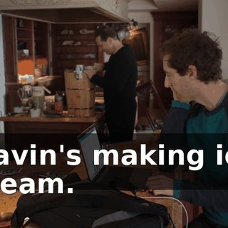 Gavin's making ice cream.