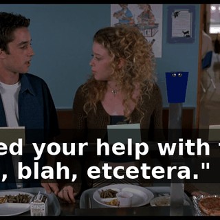 I need your help with this, blah, blah, etcetera."