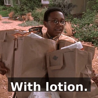 With lotion.