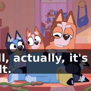 Well, actually, it's our fault.