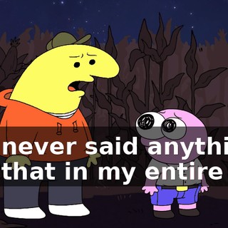 I've never said anything like that in my entire life.