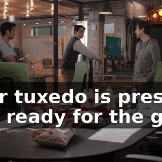 your tuxedo is pressed and ready for the gala.