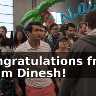 Congratulations from Team Dinesh!