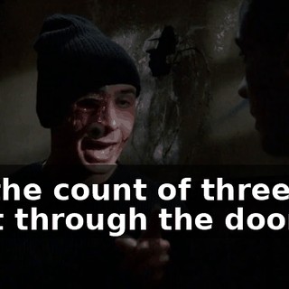 On the count of three, we bust through the door.