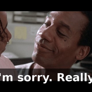 I'm sorry. Really.