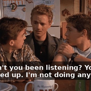 Haven't you been listening? You screwed up. I'm not doing anything.