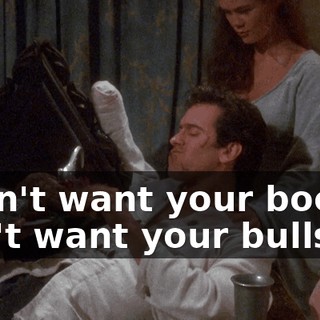 I don't want your book. I don't want your bullshit.