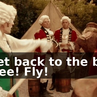 - Get back to the bar! - Flee! Fly!