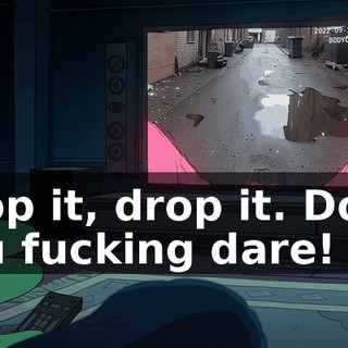 Drop it, drop it. Don't you fucking dare!