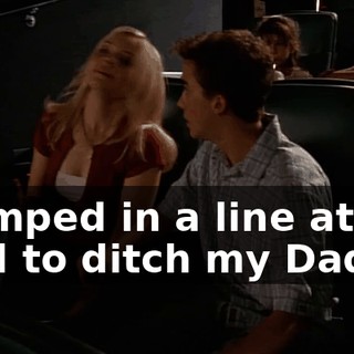 I jumped in a line at the mall to ditch my Dad,