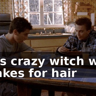 This crazy witch with snakes for hair