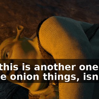 Oh, this is another one of those onion things, isn't it?