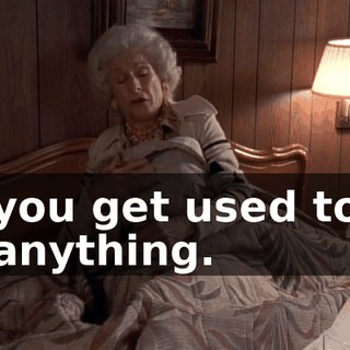 you get used to anything.