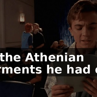 by the Athenian garments he had on?