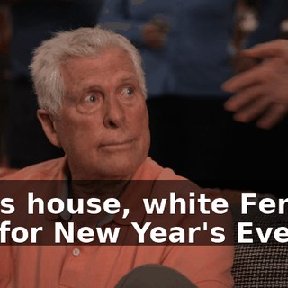 Glass house, white Ferrari, live for New Year's Eve.