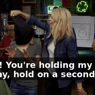 - Ow! You're holding my hair! - Okay, hold on a second.