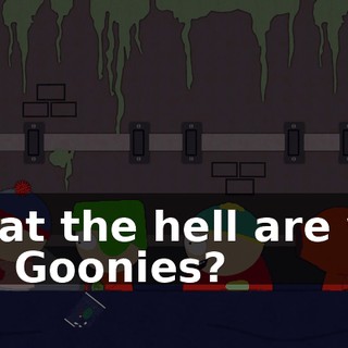 What the hell are we, the Goonies?