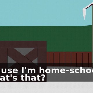 Because I'm home-schooled. - What's that?