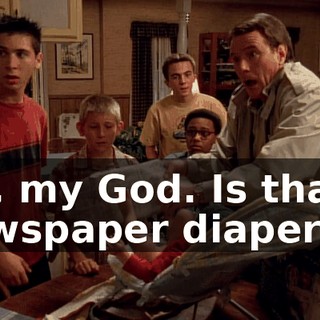 Oh, my God. Is that a newspaper diaper?
