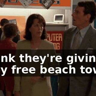 I think they're giving away free beach towels