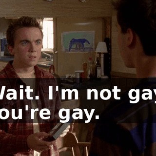 Wait. I'm not gay. You're gay.