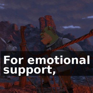 For emotional support,