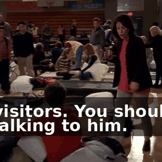 No visitors. You shouldn't be talking to him.