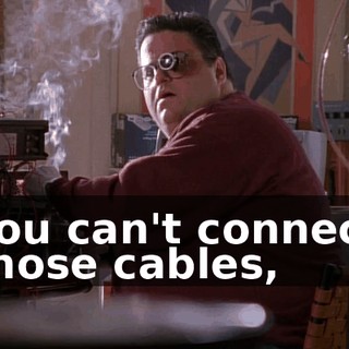 You can't connect those cables,