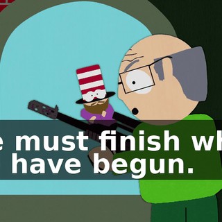 We must finish what we have begun.