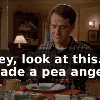 Hey, look at this. I made a pea angel.