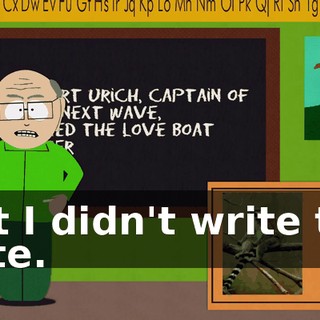 But I didn't write the note.