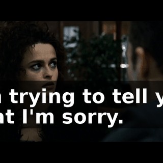 I'm trying to tell you that I'm sorry.