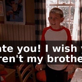 I hate you! I wish you weren't my brother!