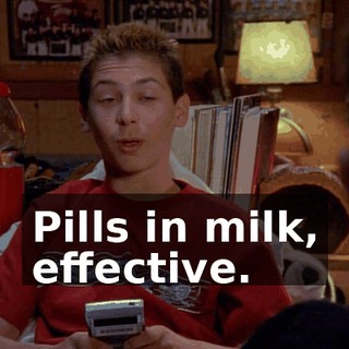 Pills in milk, effective.