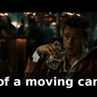 of a moving car.