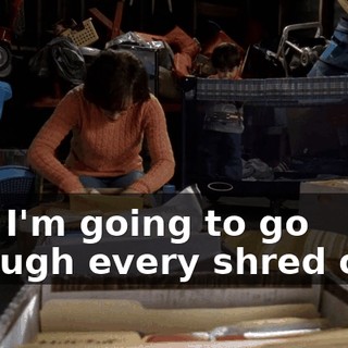 And I'm going to go through every shred of it.