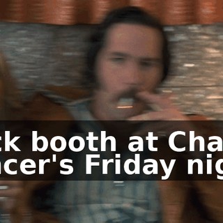 Back booth at Charlie Lancer's Friday night.