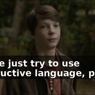 Can we just try to use constructive language, please?