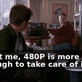 Trust me, 480P is more than enough to take care of it.