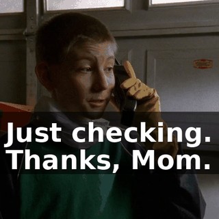 Just checking. Thanks, Mom.