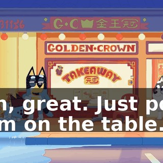 Oh, great. Just pop 'em on the table.