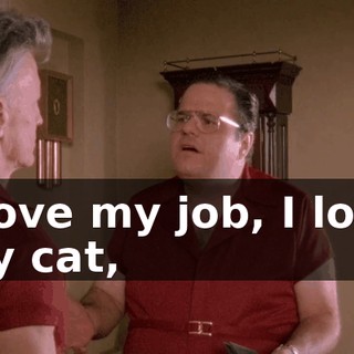 I love my job, I love my cat,