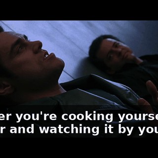 Tell her you're cooking yourself dinner and watching it by yourself.
